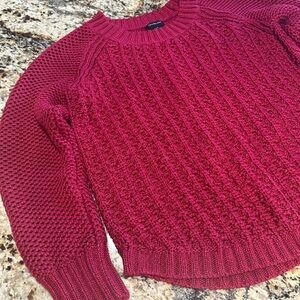 Calvin Klein Jeans Rich Fuchsia Pink Woven Knit Sweater